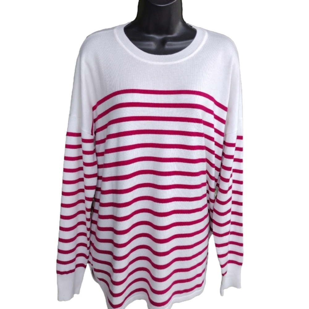 NWT Marked Red Stripes Sweater Sz XL